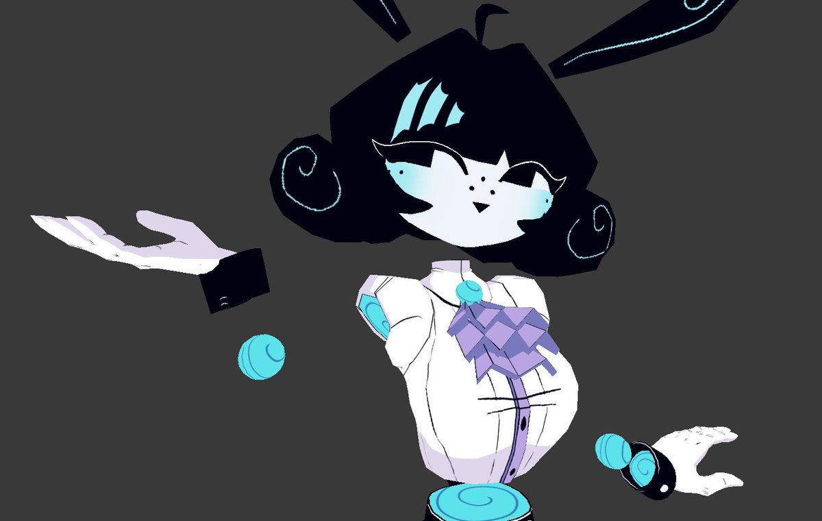 thanks to all the support, i felt i was able to chill for a bit and make one of my undertale OCs in blender! Say hello to Helix!