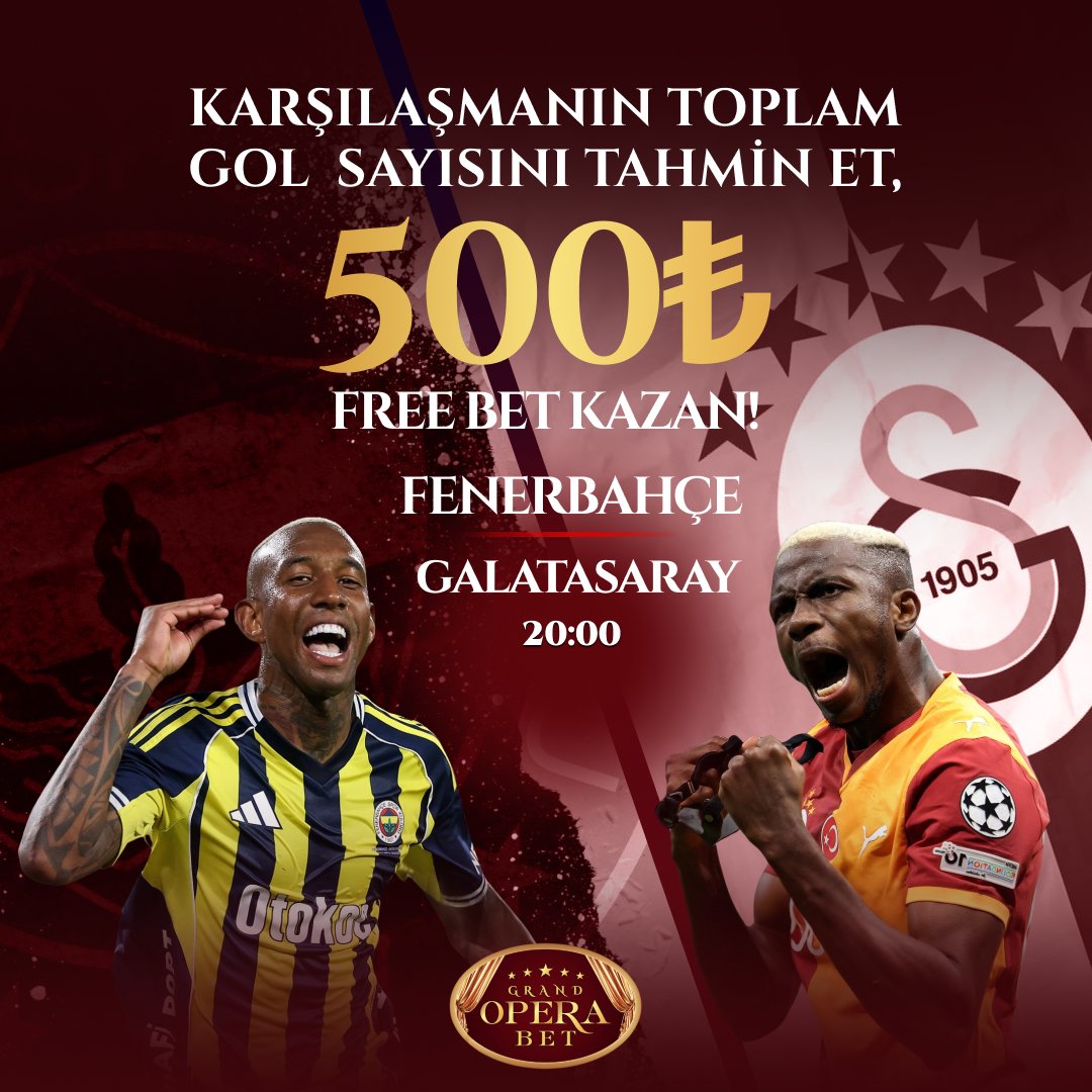 🇹🇷 Derbiye Özel Etkinlik: 500 TL FREE BET!

🎁 Karşılaşmanın Gol Sayısını Bil, Grand Opera'dan 500 TL Free Bet kazan!

🔗 Katılım için: forms.gle/rms7jsXZSVGeD1…