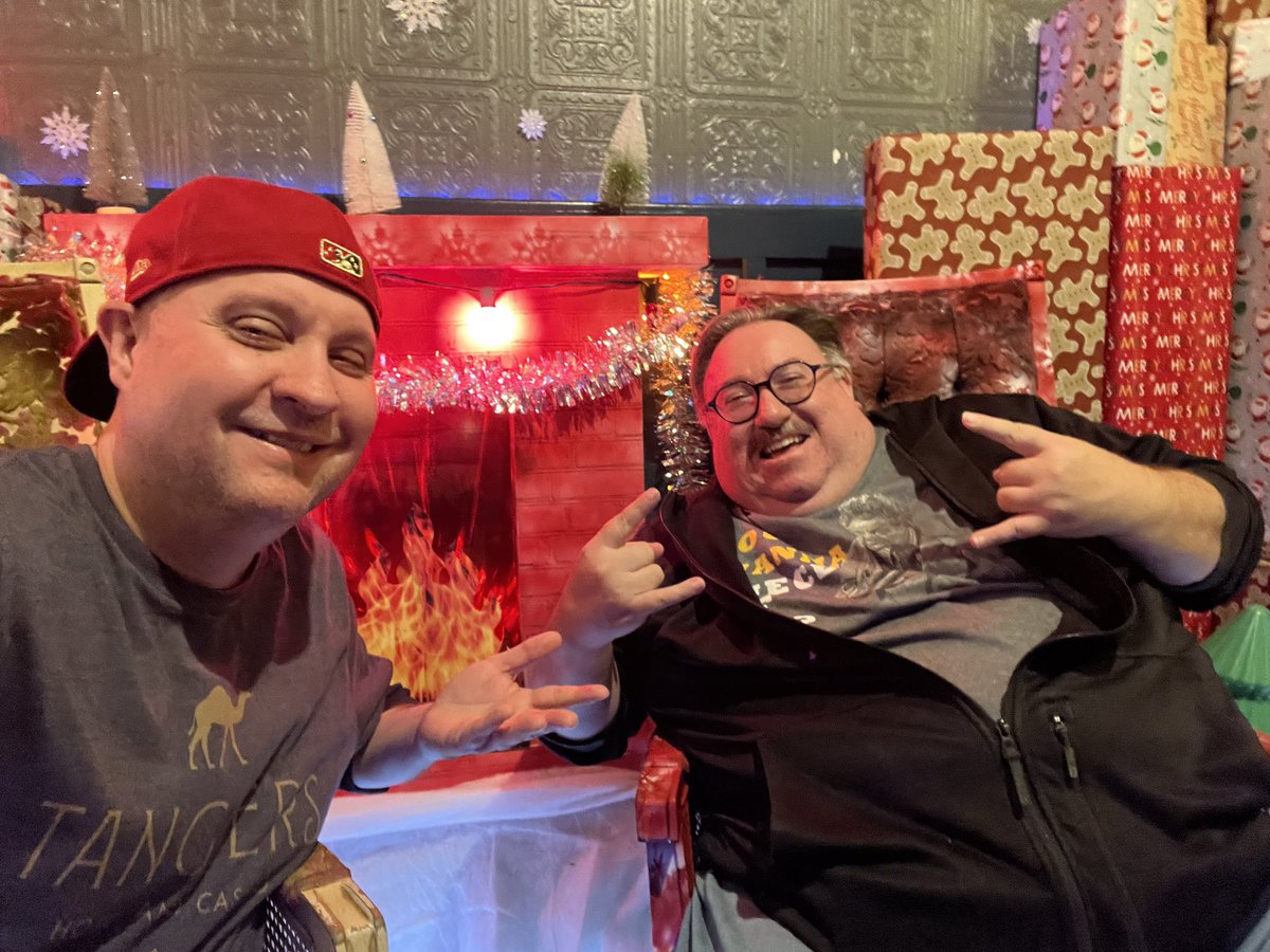 Somehow <a href="/ScootersMcGavin/">Scott Fraser</a> &amp; I became part of a Las Vegas Christmas display. #LasVegas