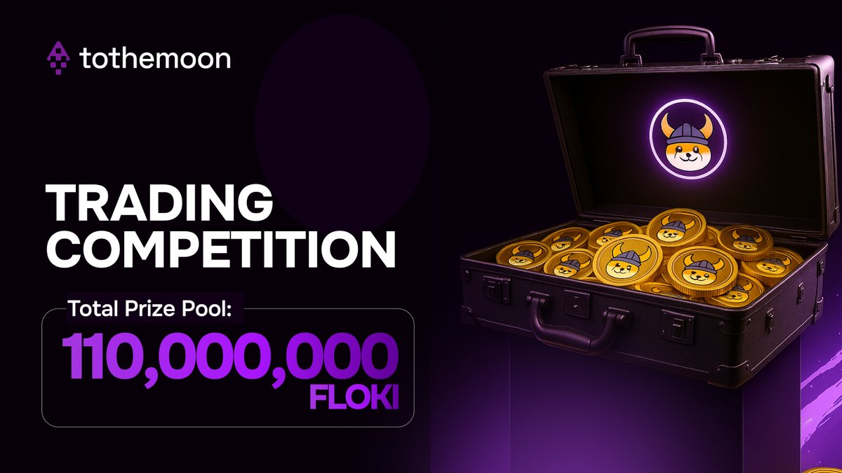 2themoon_global's tweet image. 🚨 Tothemoon $FLOKI Trading Competition is LIVE! 🚨

110,000,000 $FLOKI up for grabs. Start trading and climb the leaderboard to claim your share of the prize pool.

Start now: go.tothemoon.com/trading_comp_F…