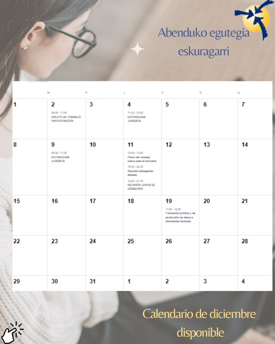 CEESPV's tweet image. 📆Azaroko egutegia prest daukazue burututako  jarduera guztiekin!
Gainera, abendurako programatutako jarduerak kontsulta ditzakezu.
✨Ez galdu ezer eta mantendu egunean datorren guztiarekin!