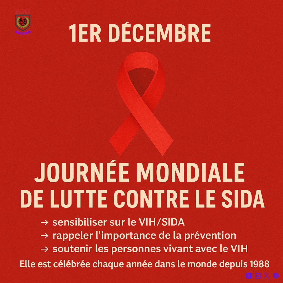 Univdelasante's tweet photo. Le 1er décembre est la Journée mondiale de lutte contre le sida (World AIDS Day). Pour sensibiliser le public, lutter contre la stigmatisation et la discrimination des personnes concernées, et montrer la solidarité envers les personnes vivant avec le VIH.

#médecine #pharmacie https://t.co/44RNAa0Rr3