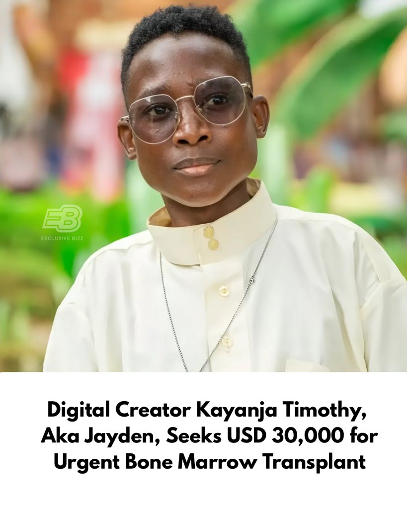 Renowned content creator Kayanja Timothy widely known as Jayden appeals for financial support to have a bone marrow transplant after a while of experiencing health challenges. 

According to Jayden, he has only three months to have the procedure done or he risks losing his