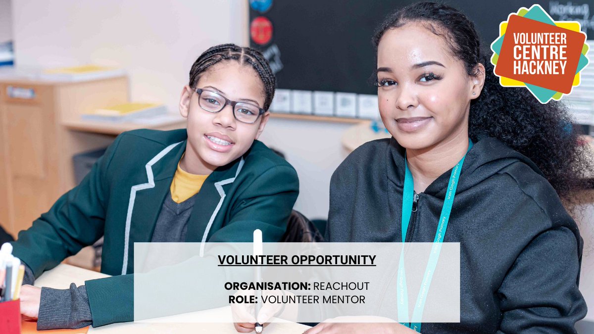 VCHackney's tweet photo. 📈Want to help transform the outcomes of young people?

@ReachOutUK are in need of volunteer mentors to support with after-school projects aimed at supporting the development of youngsters.

Find out more here: https://t.co/CzJjSZX62C

#volunteerhackney #volunteering #vchackney https://t.co/MtNvpJb8nY