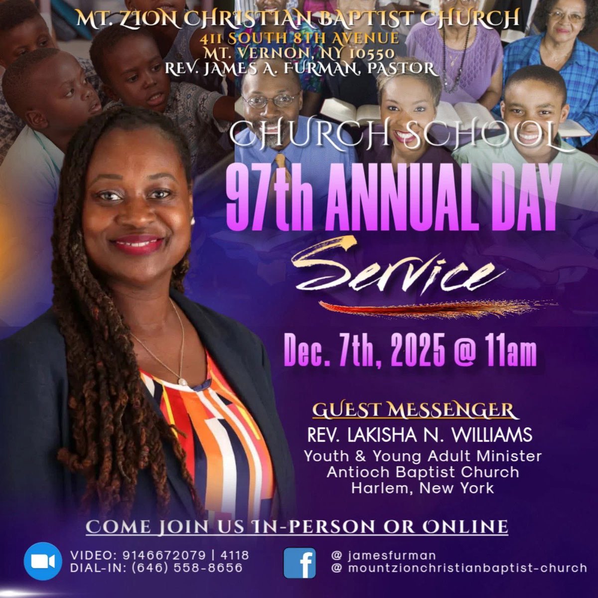 Meet me at Mount Zion Christian Baptist-Church in Mt. Vernon, this Sunday December 7th at 11am.