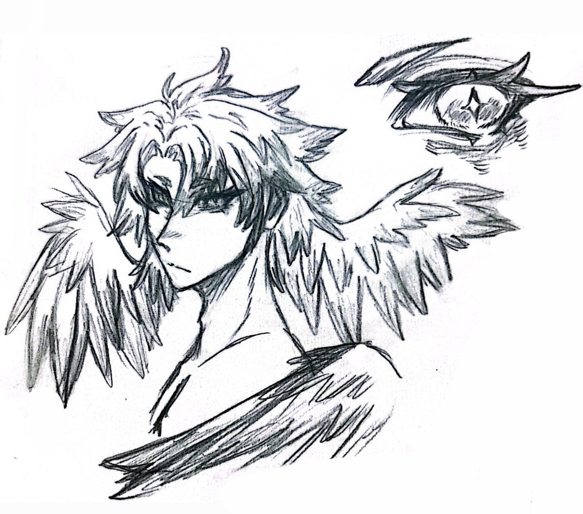Xsytrix's tweet photo. #GACHIAKUTA random sketch of fallen angel Rudo 🐺 https://t.co/PRhYWWsQm5