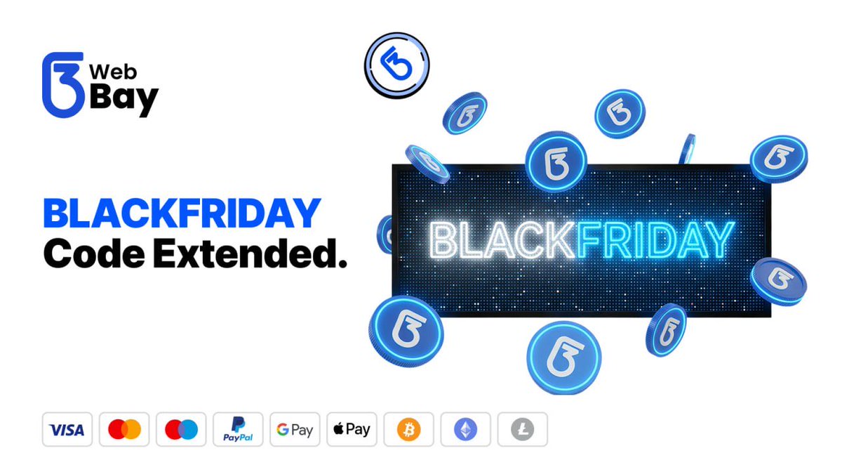 web3bayofficial's tweet image. 🔥Black Friday isn’t over at Web3Bay!

We don’t do “limited-time hype.”
We do ongoing rewards, real perks, and nonstop value.

If you missed the big day, good news:
You’re still early. 👀💙

More surprises are loading.
Web3Bay doesn’t slow down.

👉 Stay tuned. Stay active. Stay…