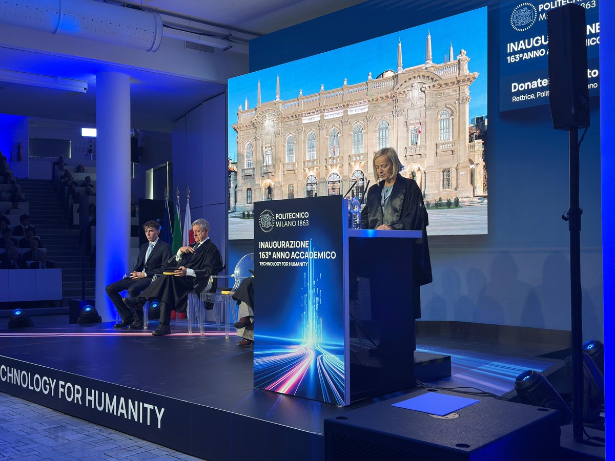 #Polimiinaugurazione: la Rettrice Donatella Sciuto dichiara aperto il 163° Anno Accademico del Politecnico di Milano. <a href="/donatellasciuto/">Donatella Sciuto</a>