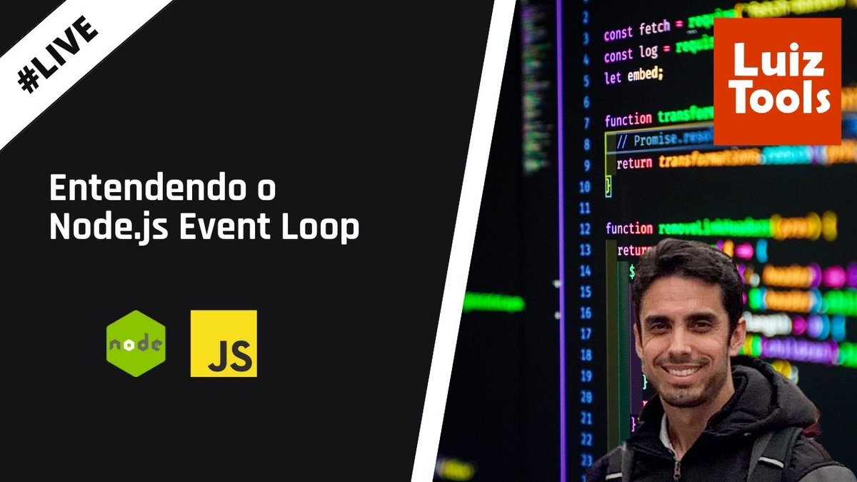 luiztools's tweet image. A live desta segunda-feira às 19h será um aulão pra você entender de uma vez por todas como funciona o Event Loop do Node.js, o &quot;coração&quot; desta tecnologia e conhecimento obrigatório para todo dev Node.

Então se o assunto te interessa, já acessa agora o link e ativa o lembrete do…