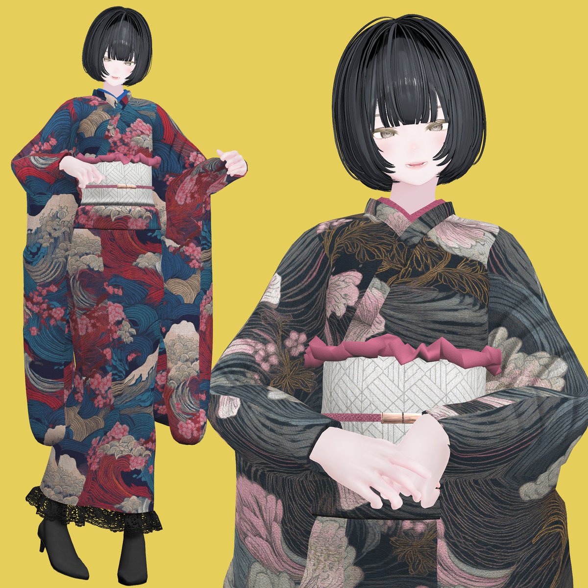 昨年発売した着物のアバター追加対応作業中✨
作業終了後Fullpackの値段が変更になります。
ご了承くださいませ。

写真は霧崎さん対応版です💕

現在の追加予定アバター
ミルティナ/ミルフィ/ロータス/瑞希（ルルネ）/ルミナ
となりの霧崎さん/珍飯亭素体/Eastern Wind素体

oringoameo.booth.pm/items/6431080