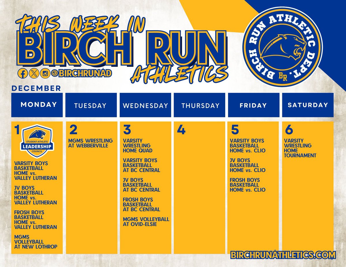 Birch Run Athletics tweet media