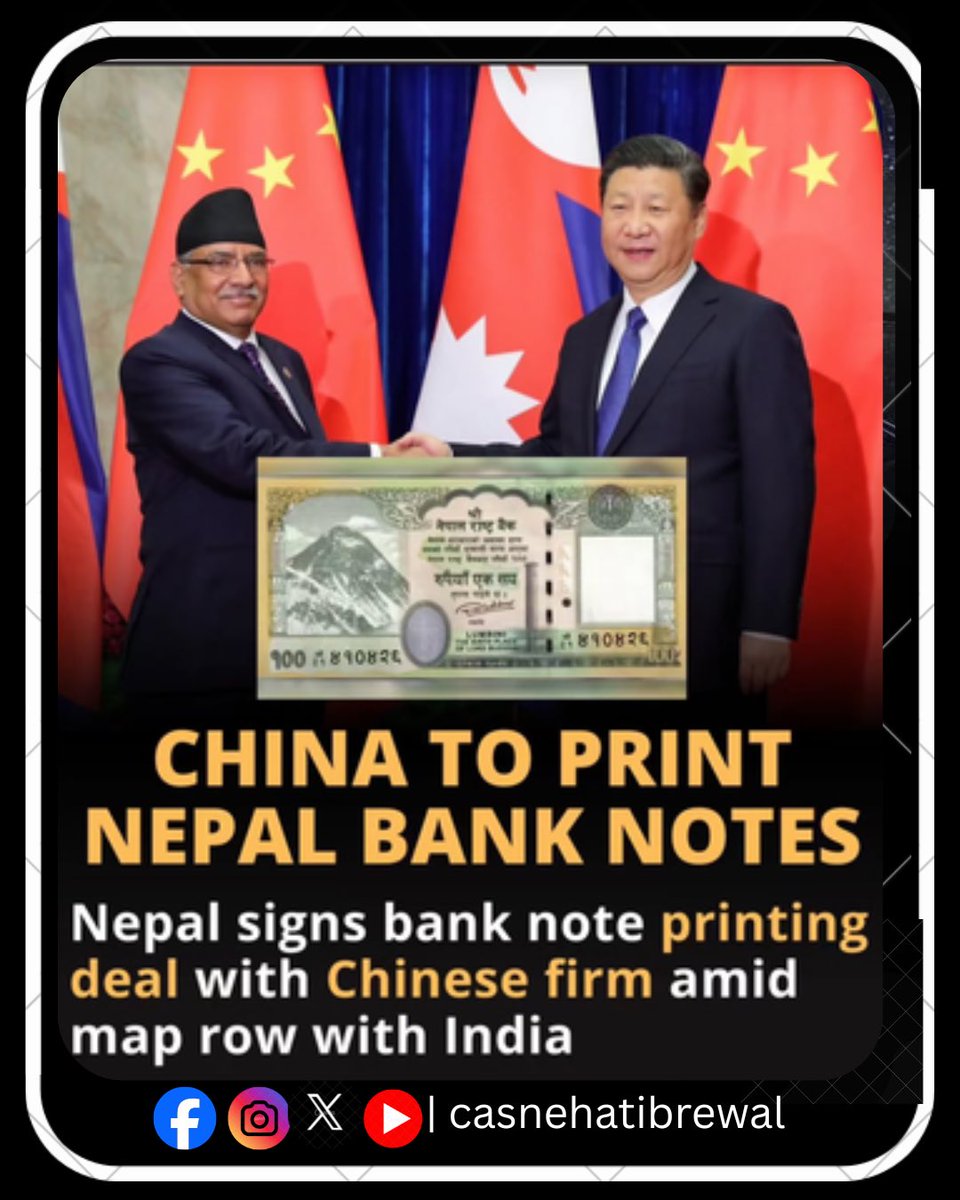 casnehatibrewal's tweet image. Nepal has awarded a contract to a Chinese state-owned security printing firm to produce new banknotes across multiple denominations, a central bank official confirmed on Sunday.

#nepal #china #banknotes