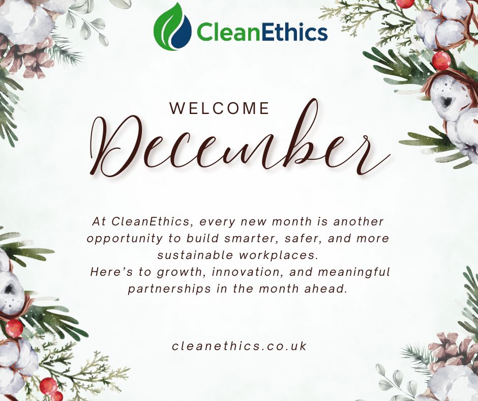 Cleanethics_FM's tweet photo. Hello, December. 
A new month brings fresh opportunities, bold goals, and renewed purpose.
As we move forward, CleanEthics remains committed to delivering ethical, innovative, and reliable facilities management solutions supporting every space to thrive. https://t.co/a4qDoQcJ7W