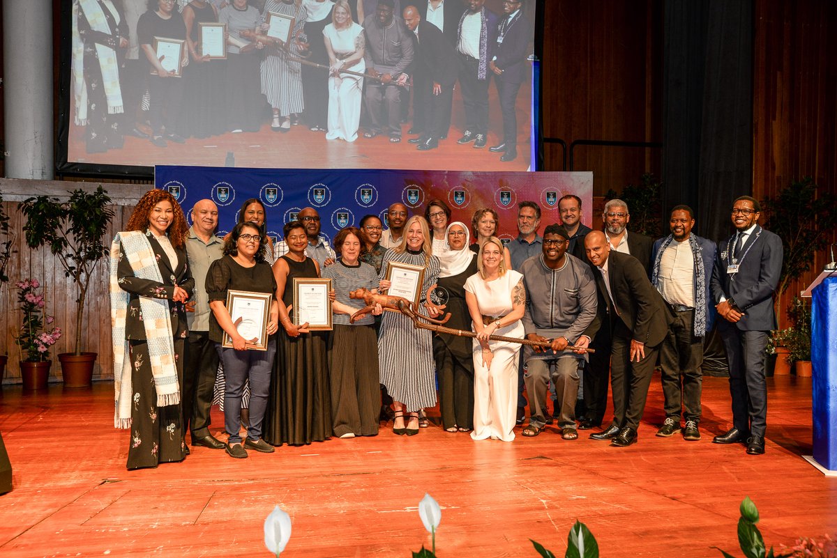 UCT_news's tweet image. [PHOTOS] The 2025 UCT Staff Awards celebrated excellence, dedication and the quiet leadership that keeps the university moving forward. Against a backdrop of music, warm applause, and heartfelt reunions, colleagues from across faculties and departments gathered to honour long…