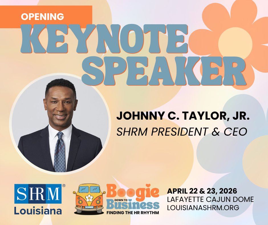 We’re thrilled to announce 🎤 Johnny C. Taylor, Jr., SHRM-SCP, President &amp; CEO of SHRM, as our Opening Keynote for #LASHRM2026! ✨

🎟️ Don’t wait—Early Bird Registration is your holiday gift to yourself!
👉 ow.ly/5Fri50Xp5zm

#JohnnyCTaylor #SHRM #HRLeadership