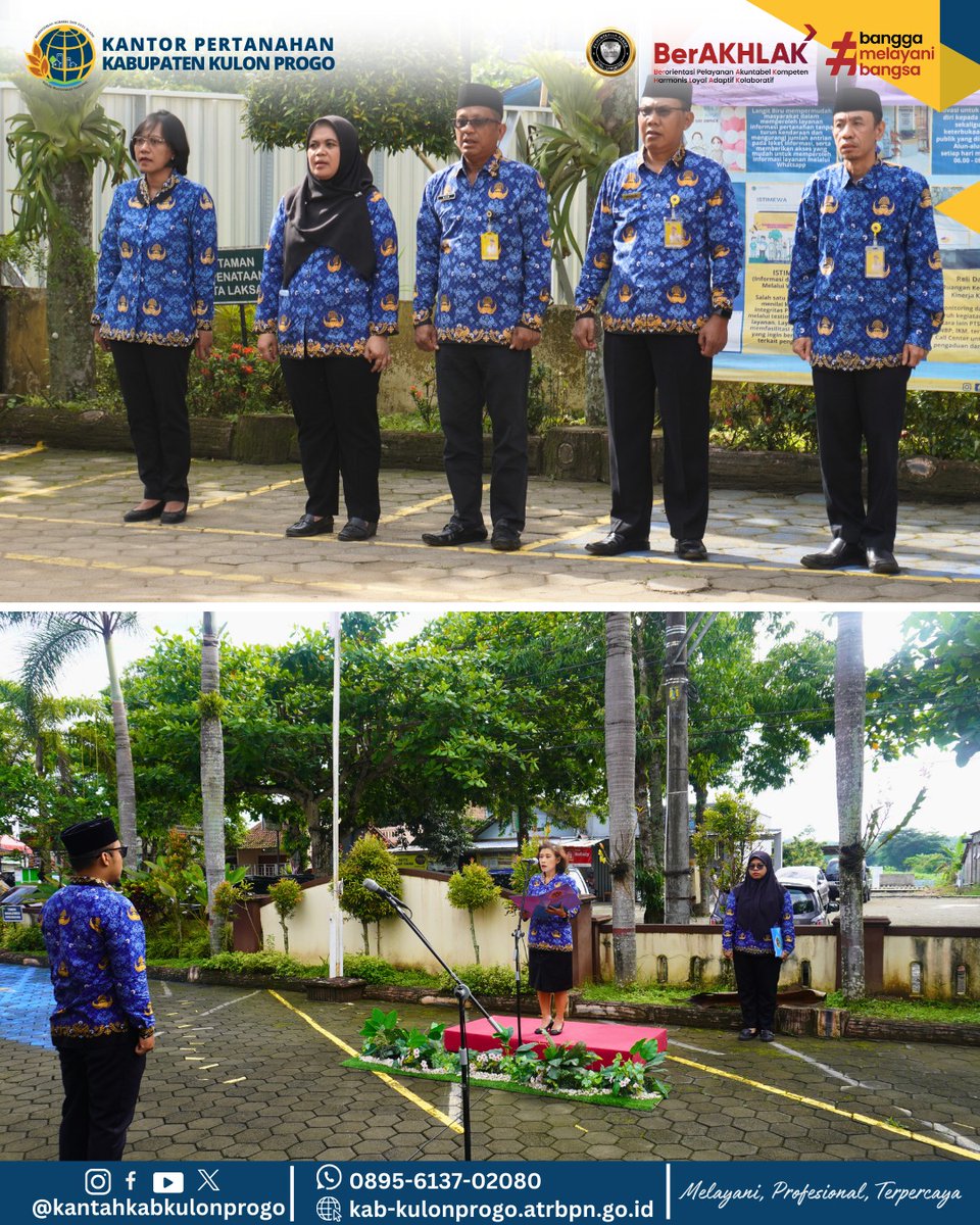 atr_bpnkprogo's tweet image. Hai #sobatATRBPN Kulon Progo
Kantor Pertanahan Kabupaten Kulon Progo melaksanakan Upacara Memperingati Hari KORPRI ke-54 Tahun pada Senin, 01 Desember 2025 bertempat di halaman kantor Pertanahan Kabupaten Kulon Progo. 

#KantahKulonProgo
#KementerianATRBPN
#ATRBPNKiniLebihBaik