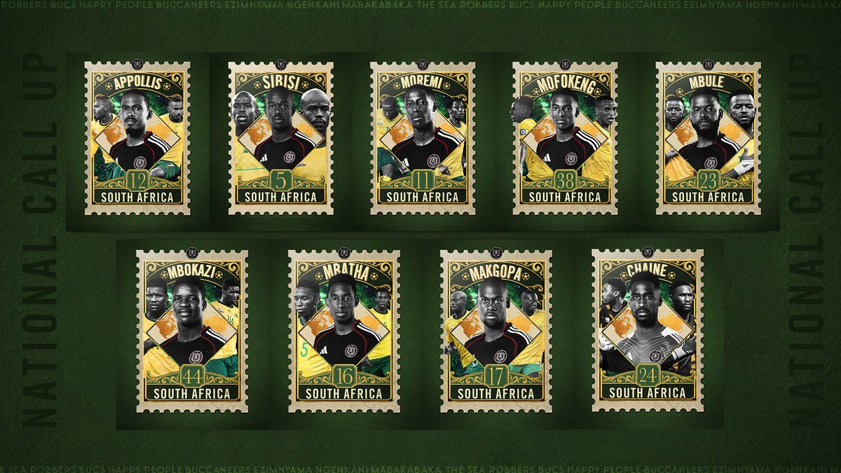 Buccaneers ☠️ — join us in congratulating our players #AFCON2025 

⚫⚪🔴⭐
#OrlandoPirates
#OnceAlways