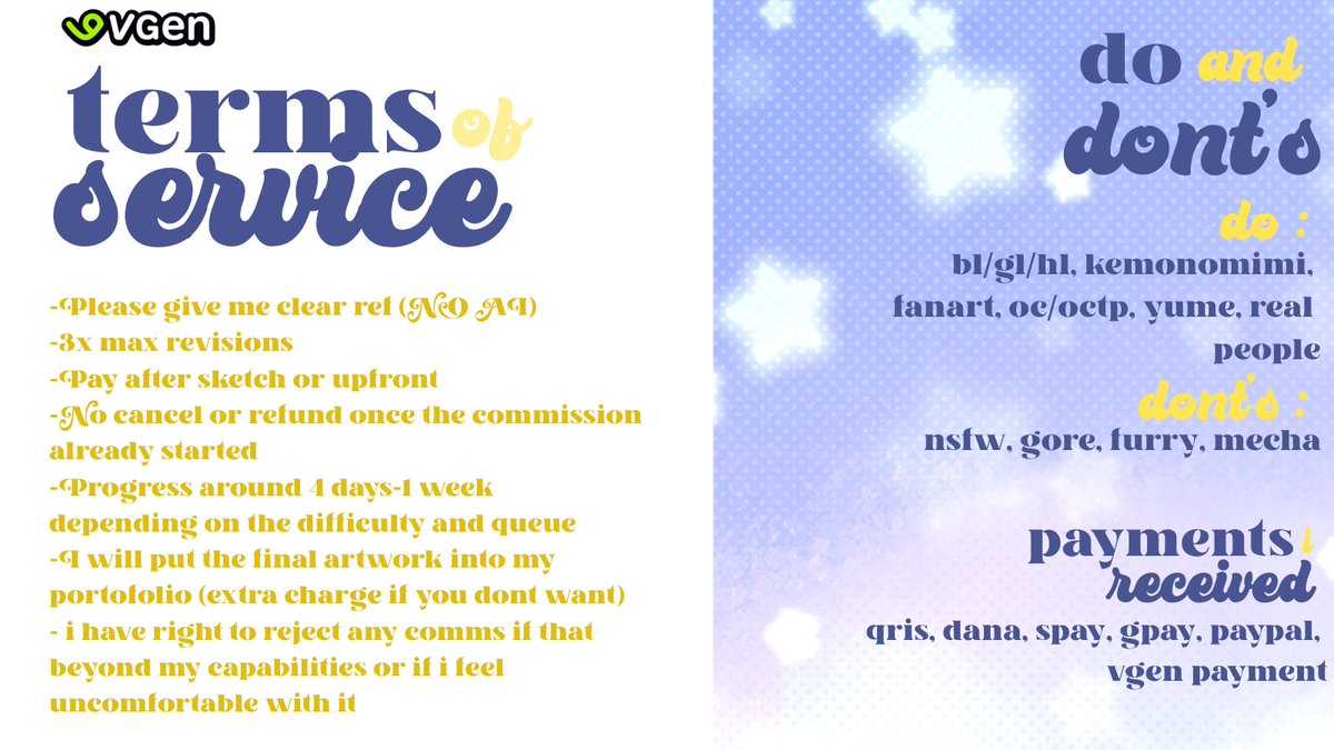 MI3CHICKEN's tweet image. 🌄 OPEN COMMISSION 🌌
[ ♡ + ↻ are very appreciated!] 

Hlo minnasan, my chibi, skeb and eyes banner commission are open again, you can dm me here or on Vgen if you&apos;re interested &amp;lt;3

Vgen : vgen.co/MI3CHICKEN

#commissionsopen #opencommissions #artidn #zonauang #zonajajan