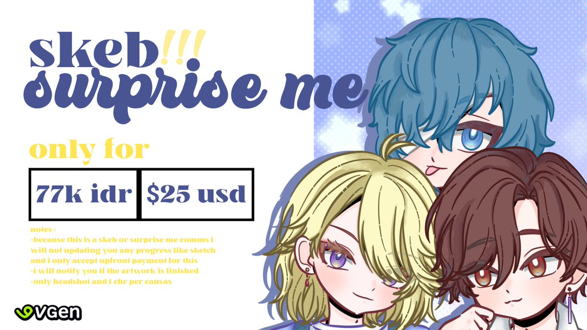 MI3CHICKEN's tweet image. 🌄 OPEN COMMISSION 🌌
[ ♡ + ↻ are very appreciated!] 

Hlo minnasan, my chibi, skeb and eyes banner commission are open again, you can dm me here or on Vgen if you&apos;re interested &amp;lt;3

Vgen : vgen.co/MI3CHICKEN

#commissionsopen #opencommissions #artidn #zonauang #zonajajan