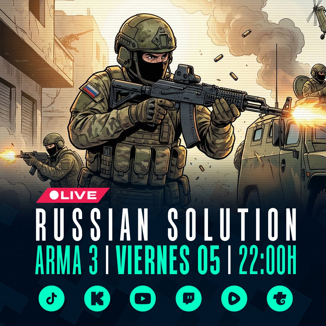 🫡Esta semana en 🔴DIRECTO desde la cámara de mi casco #Arma3 #milsim: Desplegaremos en Irak para capturar a un HVT del régimen de Sadam y asaltaremos un avispero del DAESH en Siria.
<a href="/SquadALPHA_ES/">Squad ALPHA | Grupo de Simulación  ⚡️💀⚡️</a> <a href="/ArmaPlatform/">Arma Platform</a>
🟣 twitch.tv/diablohelmetcam
🔴 youtube.com/diablohelmetcam
⚫