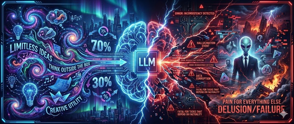 MonisBana's tweet photo. AI models are probabilistic machines, not deterministic ones. 
This “probabilistic core” is the source of their creativity and their biggest reliability problems: inconsistency, changing answers, and hallucination.
A thread on why LLMs behave this way — and what we’re doing about it. 
#AI #LLMs #MachineLearning