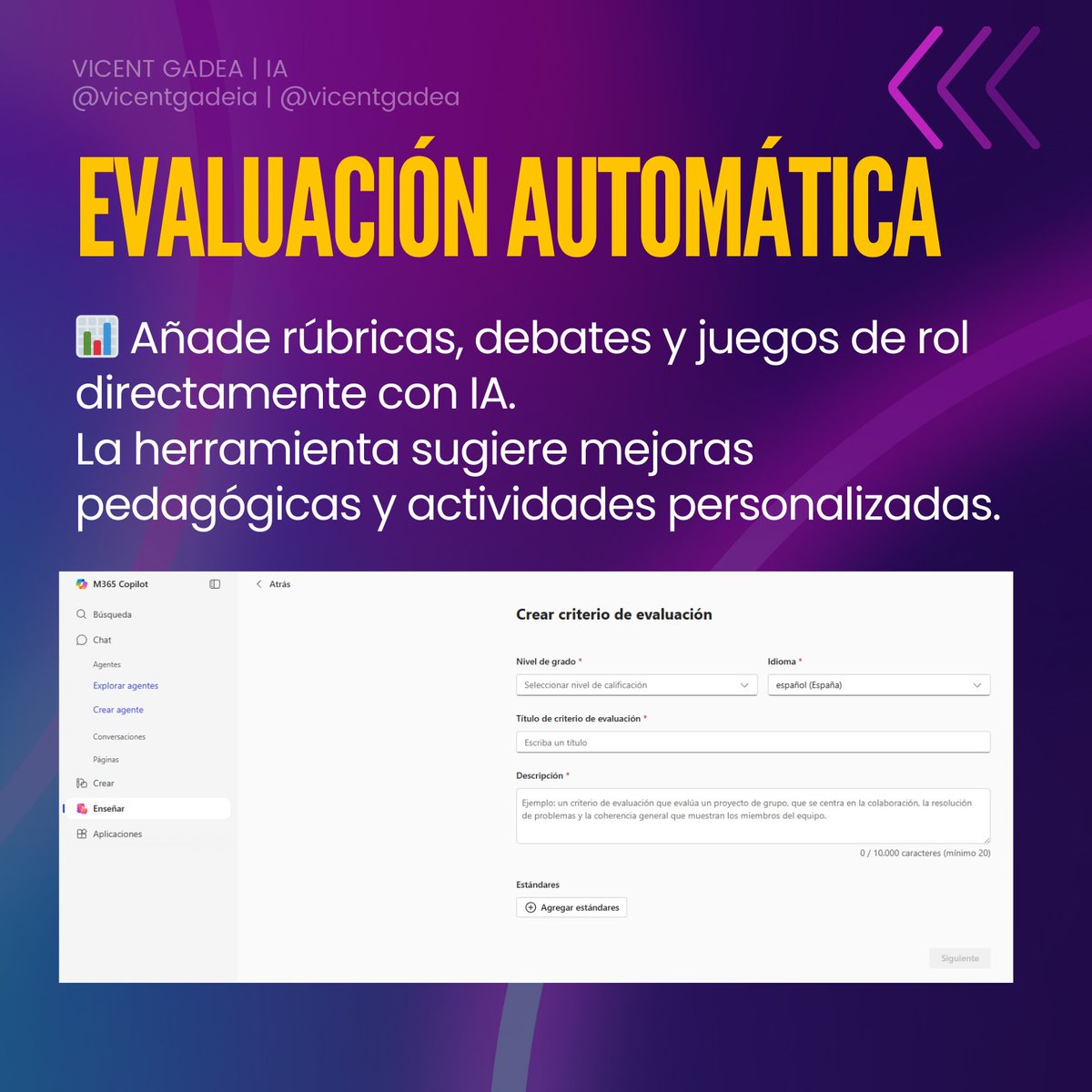 vicentgadea's tweet image. 🎓🤖 Si tu centro educativo ya utiliza Microsoft Copilot, ¡estás de enhorabuena!

Porque ahora puedes hacer mucho más que resolver dudas o generar textos: puedes diseñar clases completas, alinearlas con la LOMLOE, crear rúbricas automáticas, y hasta generar tarjetas de…