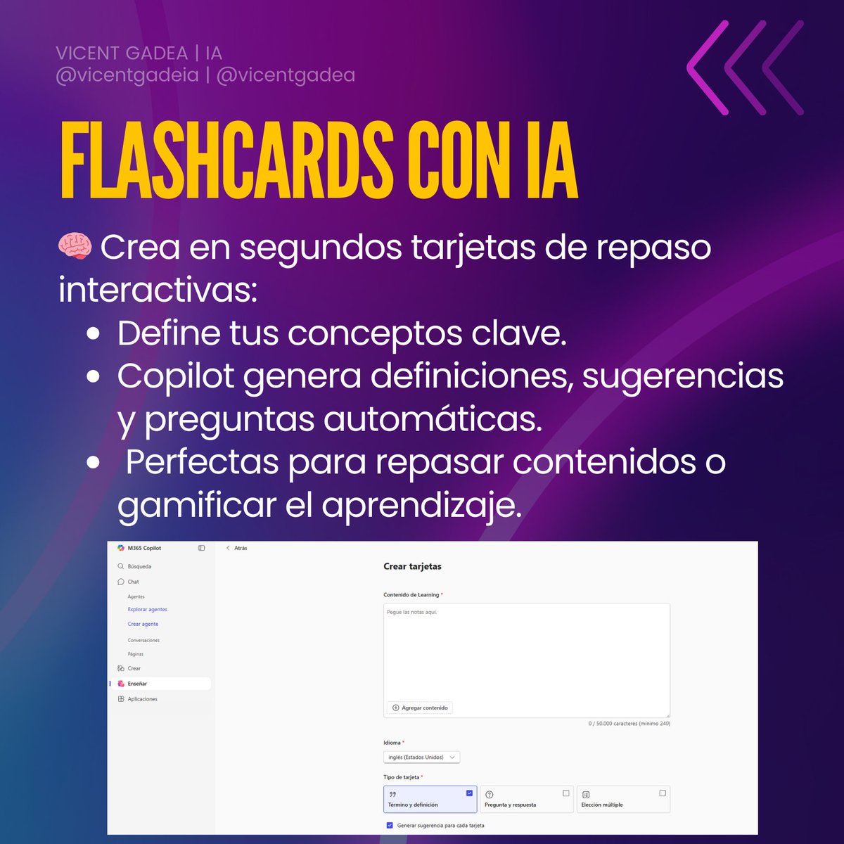 vicentgadea's tweet image. 🎓🤖 Si tu centro educativo ya utiliza Microsoft Copilot, ¡estás de enhorabuena!

Porque ahora puedes hacer mucho más que resolver dudas o generar textos: puedes diseñar clases completas, alinearlas con la LOMLOE, crear rúbricas automáticas, y hasta generar tarjetas de…