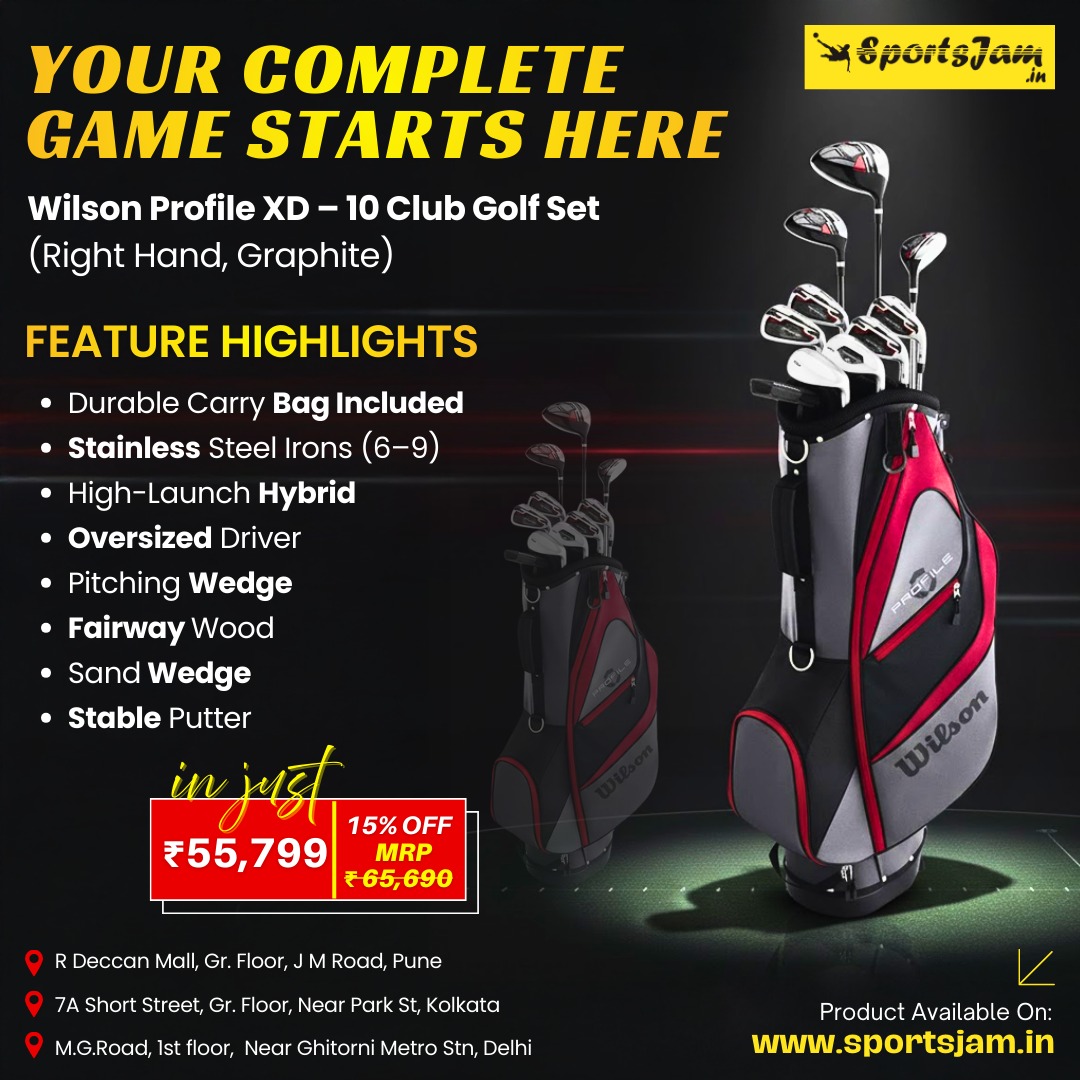 SportsJamIn's tweet photo. 🏌️♂️ Your complete game starts here.
The Wilson Profile XD – 10 Club Golf Set includes hybrid, fairway wood, oversized driver, wedges & a durable carry bag.
🔥 ₹55,799 | 15% OFF
🛒 https://t.co/RRsGhibnAl
#WilsonGolf #GolfSet #SportsJam #GolfLife https://t.co/3bpwUrO5FL