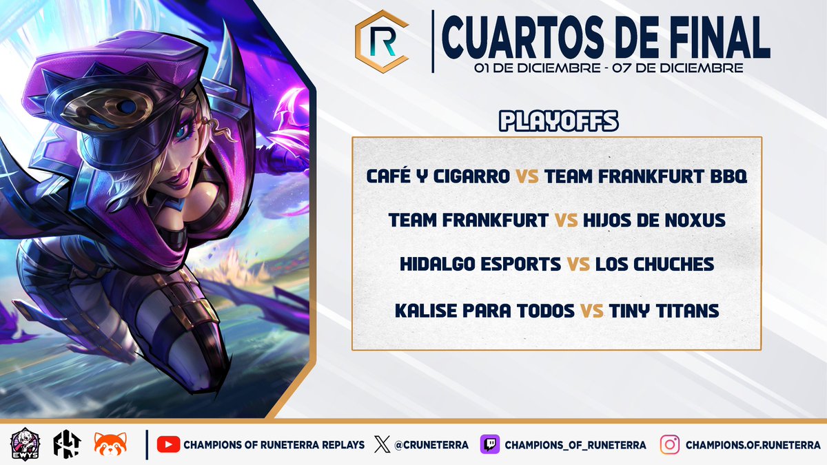 ➡ ¡Por fin llegan los cuartos de final! La última batalla por el título está apunto de comenzar❄️🏆

¡Empieza el Fearless Draft y los BO3! ⚔️