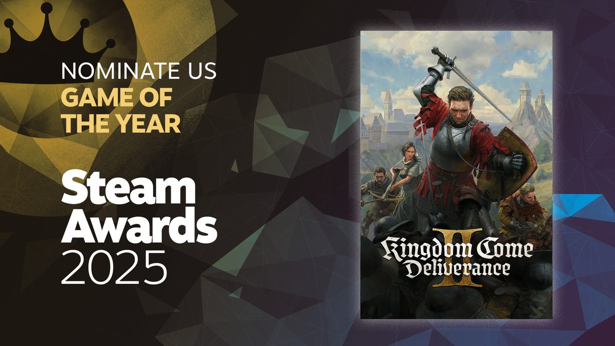 KingdomComeRPG's tweet image. Final hours! ⏳
Help us get #KCD2 nominated for Game of the Year at the Steam Awards.
If you've enjoyed your time in 15th-century Bohemia, we'd love your support: store.steampowered.com/steamawards/no…