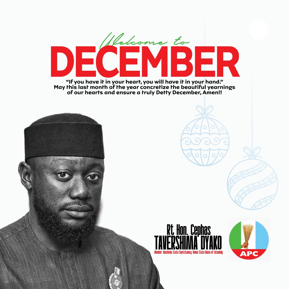 CephasDyako's tweet image. "If you have it in your heart, you will have it in your hand."

May this last month of the year concretize the beautiful yearnings of our hearts and ensure a truly Detty December, Amen!!

Happy New Month.