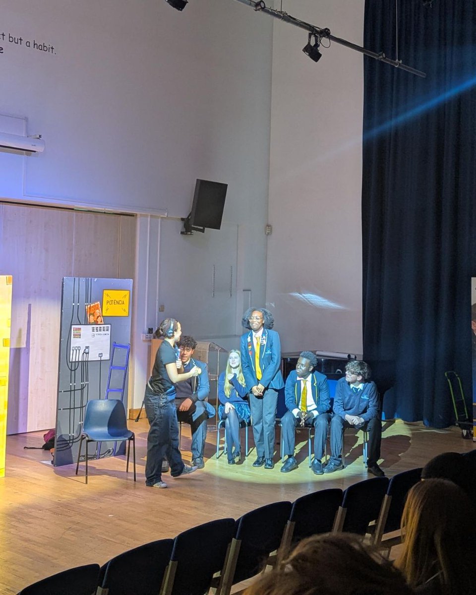 SCA_Community's tweet photo. Last Wednesday we had a Year 11 Spanish Theatre Experience! 🎭 

Onatti Theatre Company performed 'Un Ensayo Desastroso' (A disastrous Rehearsal) with our Y11 GCSE Spanish students.

The students were able to join in the performance and had a great time. 👏

#WeAreSCA https://t.co/BUOnGr1xQ3