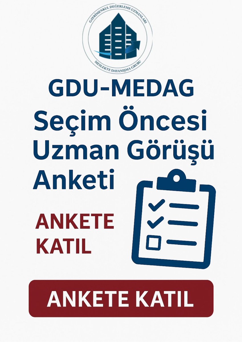 Değerli meslektaşlarımız,

Yaklaşan seçimler öncesinde sektörün nabzını tutmak ve uzman görüşlerini bütüncül şekilde değerlendirmek amacıyla kısa bir anket hazırladık.
🎯 Katılımınız tamamen anonimdir ve yalnızca birkaç dakikanızı alır.
🔗 Ankete Katılın:
tr.surveymonkey.com/r/D73ZM7P