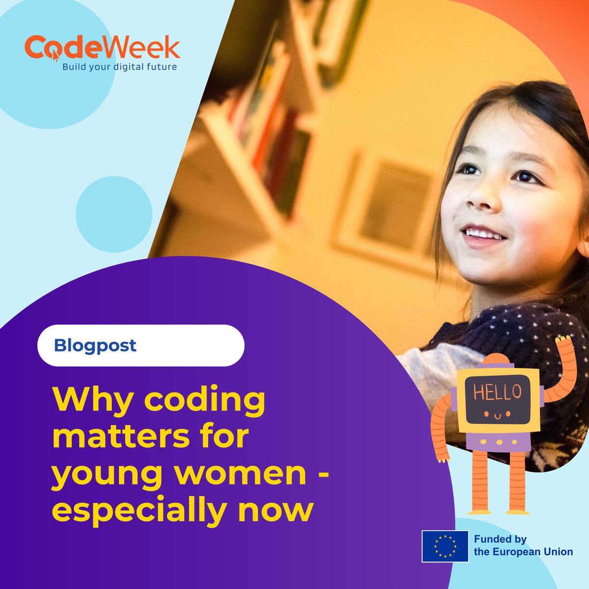 CodeWeekEU's tweet image. Coding is more than a skill, it is empowerment. In 2025, young women who code shape the future, break stereotypes and express creativity. 
codeweek.eu/blog/why-codin…
#WomenInTech #CodeWeek #GirlsWhoCode