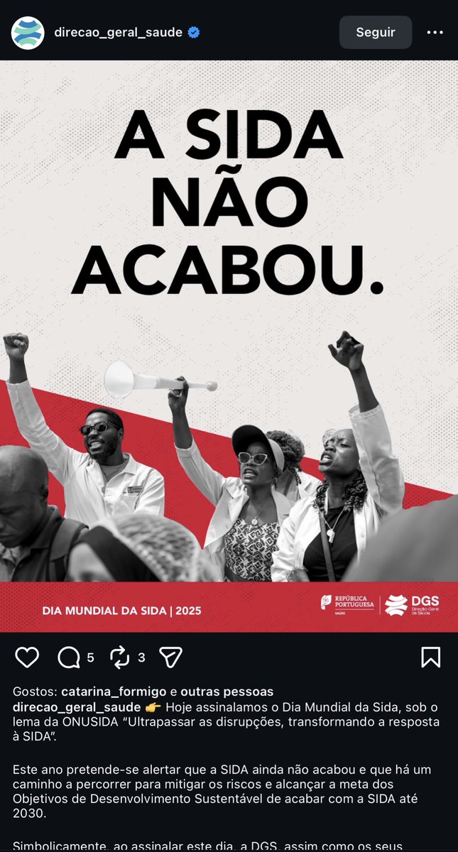 É profundamente problemático que uma campanha oficial do Estado português para o Dia Mundial da SIDA utilize exclusivamente imagens de pessoas negras para ilustrar a mensagem “A SIDA não acabou”. Este tipo de comunicação não é neutro. Reforça estereótipos raciais perigosos,