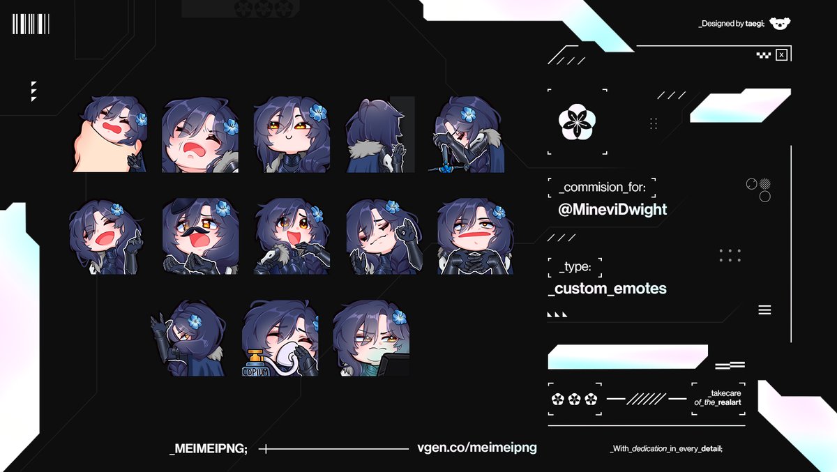 meimeipng's tweet image. 【🎐⋯ Custom emote 】

I&apos;m delighted to make such cute emotes for your redebut, thank you for everything 🌸

✧For: @MineviDwight

♡ + ↻ appreciated

━━━━━━ ⋯ 🎐⋯ ━━━━━━

#emote ꕤ #VGenComm  ꕤ #opencommissions