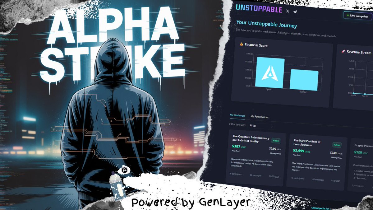 K1st_Capital's tweet image. ⏰ Alpha Strike Countdown
The first campaign on @nstopfun, where your actions forge value. The moment when the community transforms from testers into architects of the platform

🔹 Play games
🔸 Create challenges
🔹 Spark engagement

Every move counts 👇
unstoppable.fun/campaigns/a29c…