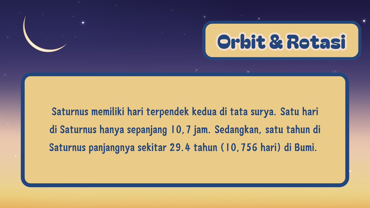 ProfsJeremius's tweet image. ㅤ
Pandangannya mengedar melihat muridnya yang mulai fokus mencatat. 

“Sumbu rotasi Saturnus ini juga miring, lho. Kemiringannya mirip dengan Bumi yang miring 23.5 derajat, sehingga Saturnus juga memiliki musim seperti di Bumi.”
ㅤ