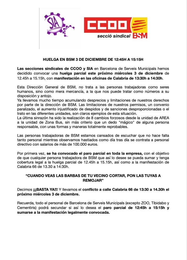 CCOO BSM tweet media