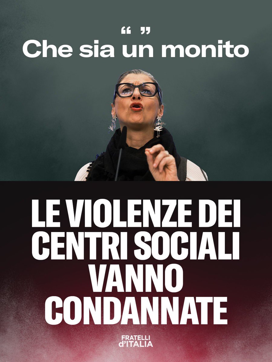 FratellidItalia's tweet image. Che sia un monito per la sinistra: isolate gli estremisti.