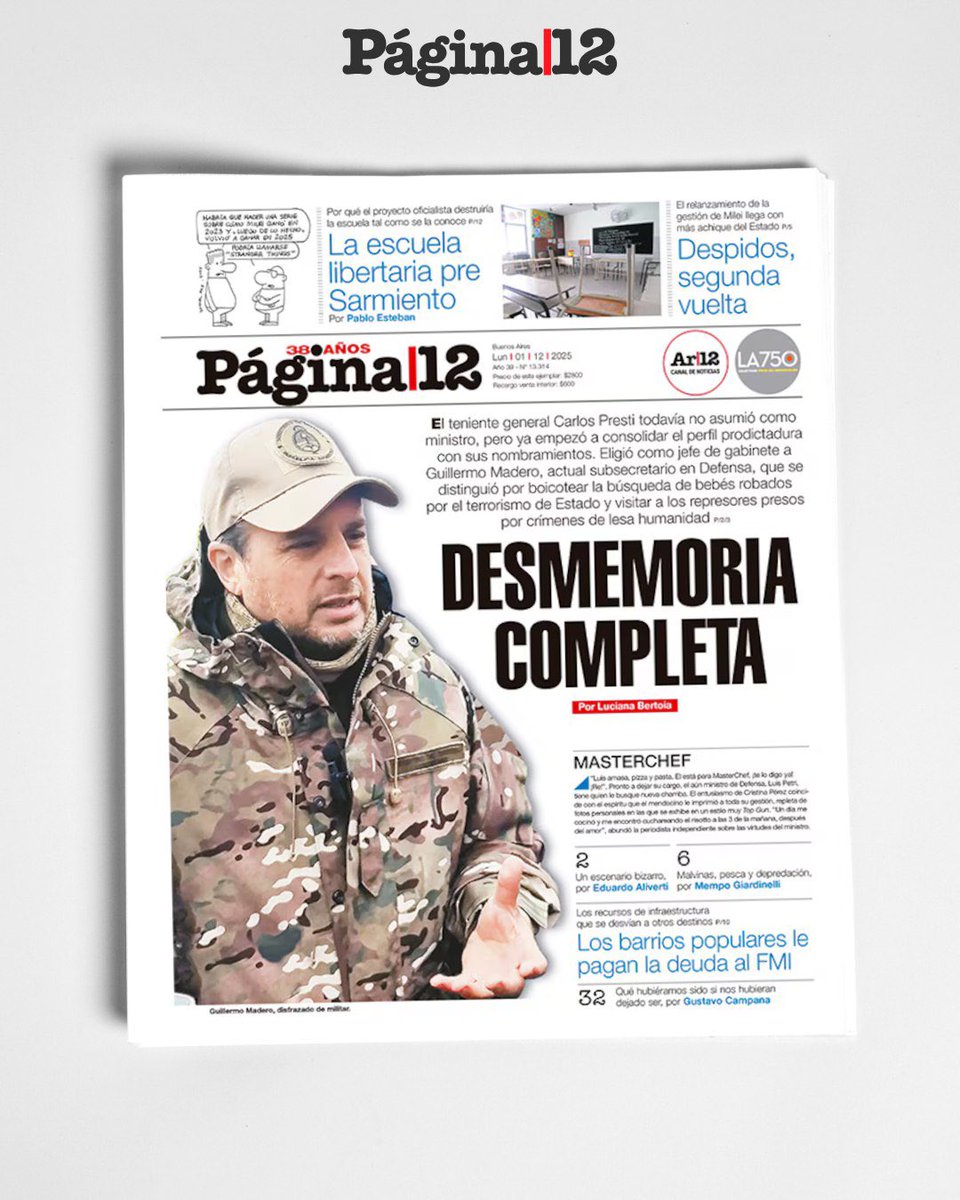 Carlos Presti aún no asumió como ministro, pero ya empezó a consolidar el perfil prodictadura con sus nombramientos. Eligió como jefe d gabinete a Guillermo Madero q se distinguió x boicotear la búsqueda d bebés robados x el terrorismo d Estado y visitar a los represores presos.
