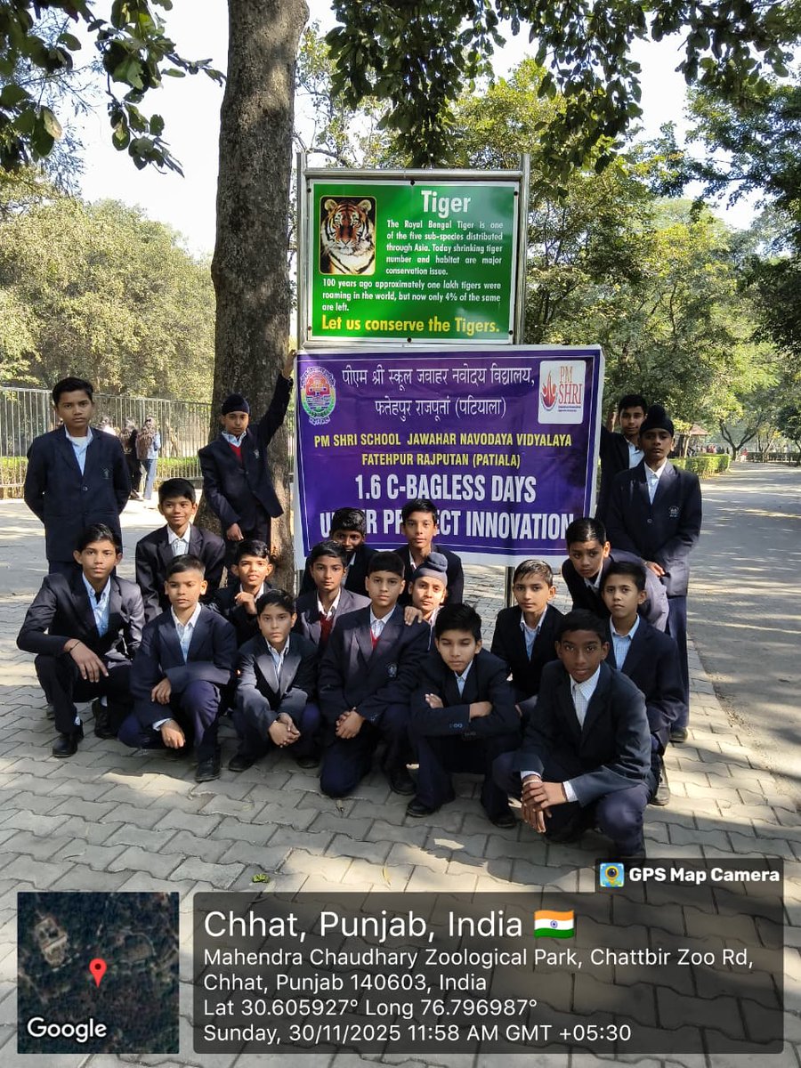 jnv_patiala's tweet image. “Under the Bagless Days Activity Campaign, JNV Patiala students visited Chhatbir Zoo on 30.11.2025 to explore the rich biodiversity. A day full of learning, curiosity, and excitement!”#baglessdays
#nvs
#JNV
@NVS_HQ
@NVSHqNoida
@ChdNvs
@NVSHQ_