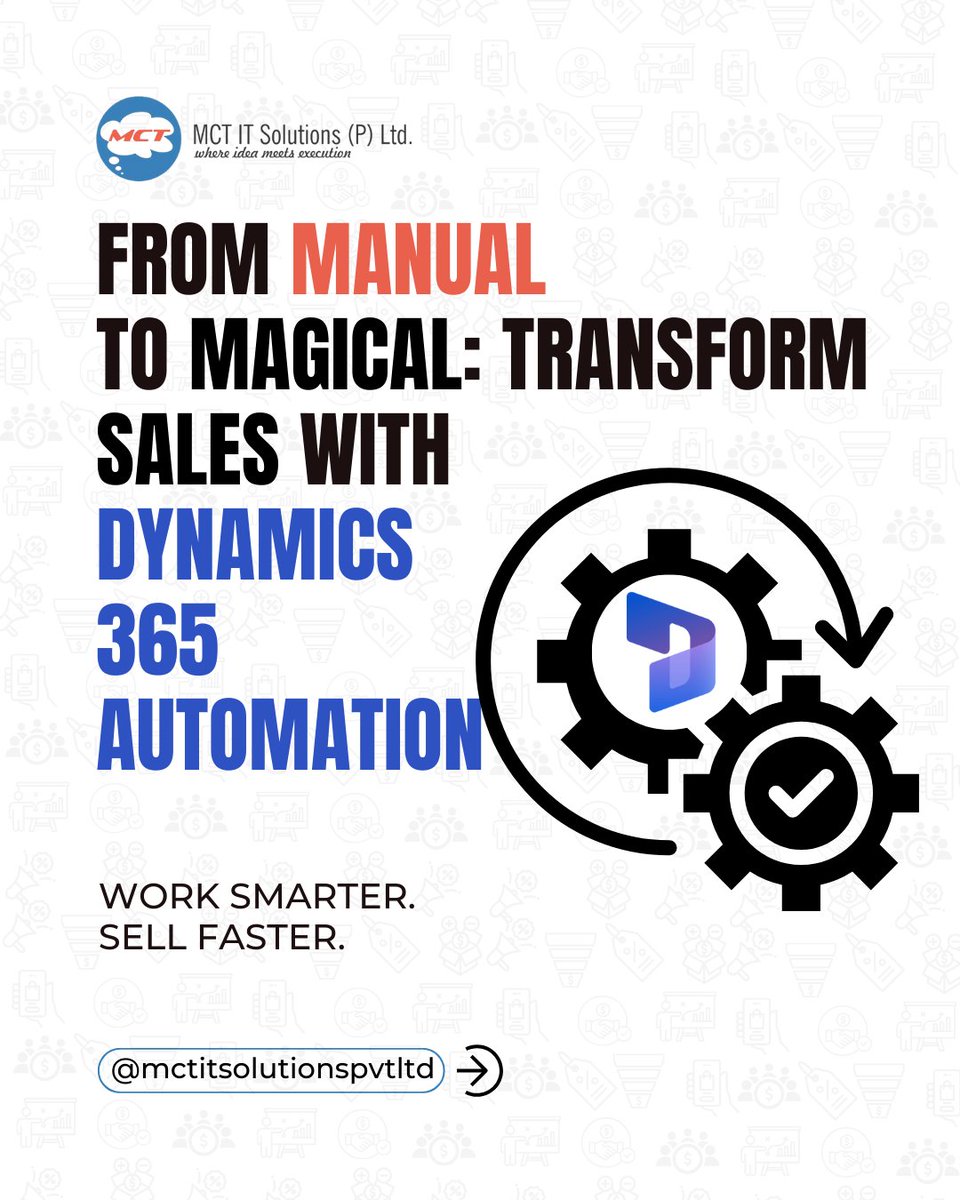 mctitsolutions's tweet image. Transform the way you sell with smart automation in Dynamics 365. Reduce manual tasks, prioritize leads intelligently, and close deals faster with a streamlined, modern sales process.
Read more: linkedin.com/feed/update/ur…

#Dynamics365 #SalesAutomation #CRMStrategy #MCTofIndia