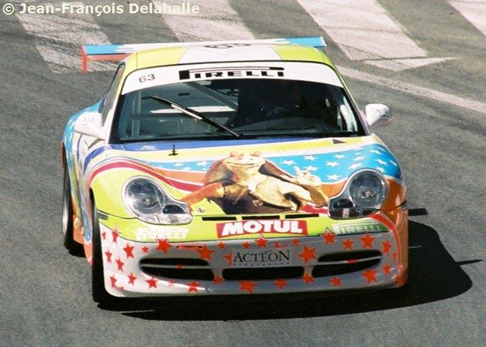 jeracerx's tweet image. Weridest sportscar racing livery goes to this random Jar Jar Binks 996 GT3 Cup from the 2002 FFSA GT championship, and no I have 0 clue why he&apos;s on the car