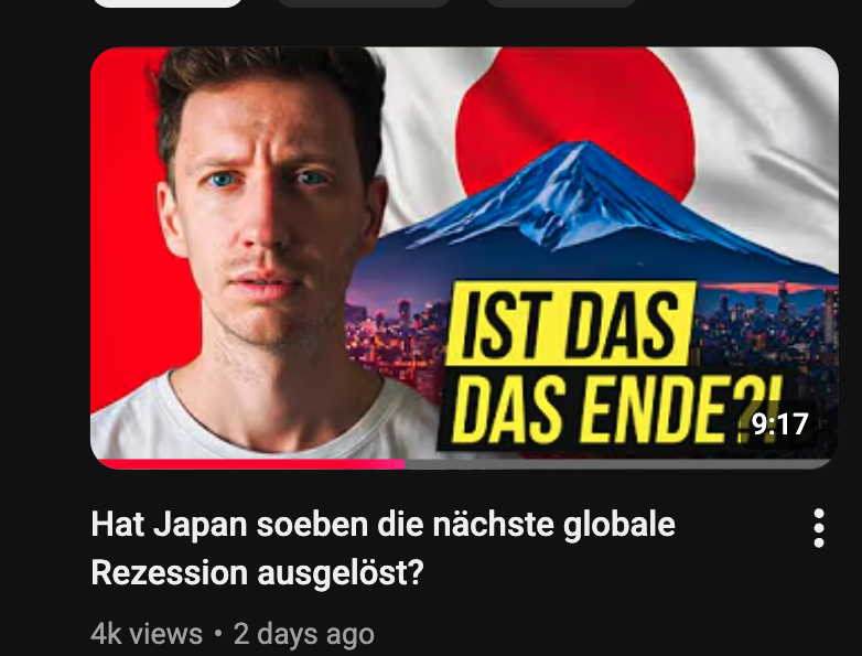 Japans 10-jährige Rendite ist gerade auf 1,84 % geschossen –der höchste Stand seit 2008.

Was viele nicht verstehen: 
Japan war 30 Jahre lang der Anker des globalen Finanzsystems. 0 % Zinsen. Unendliche Liquidität. Trillionen wurden in Yen geliehen und weltweit in Risiko-Assets