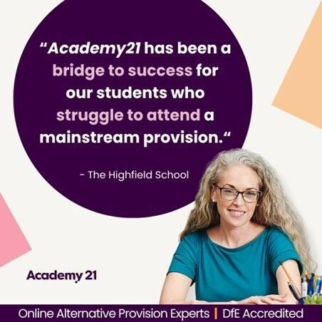 EducatorMagUK's tweet image. When students can’t access mainstream education, the right support at the right time can change everything. @ Academy21 provides flexible online learning that helps every student re-engage, rebuild confidence, and reach their potential. Discover more: buff.ly/mqbTjFw