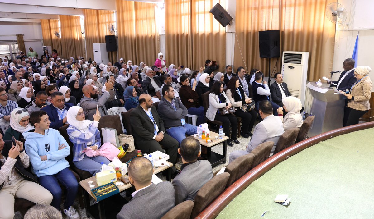 DUA_UNRWASyria's tweet photo. 🎓 A joyful day in Damascus celebrating 97 brilliant @UNRWA 9th grade high achievers, 66 girls and 31 boys, for the 2024–2025 school year! With a 71% pass rate, their dedication and success truly shine. Education transforms minds. Alf Mabrouk to all! #UNRWAwork #EducationMatters https://t.co/8HBdatSdr7