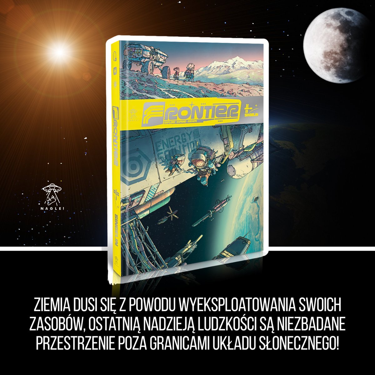 NAGLECOMICS's tweet image. 📢Ziemia dusi się z powodu wyeksploatowania swoich zasobów, ostatnią nadzieją ludzkości są niezbadane przestrzenie poza granicami Układu Słonecznego! #książki #komiksy #kultura #sztuka #naglecomics