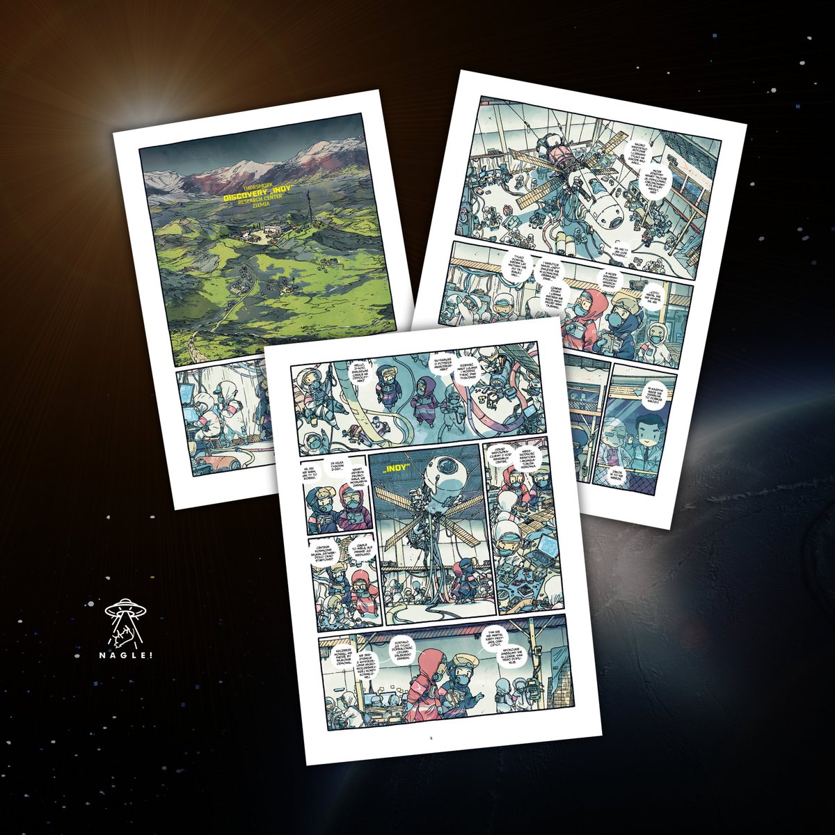 NAGLECOMICS's tweet image. 📢Ziemia dusi się z powodu wyeksploatowania swoich zasobów, ostatnią nadzieją ludzkości są niezbadane przestrzenie poza granicami Układu Słonecznego! #książki #komiksy #kultura #sztuka #naglecomics