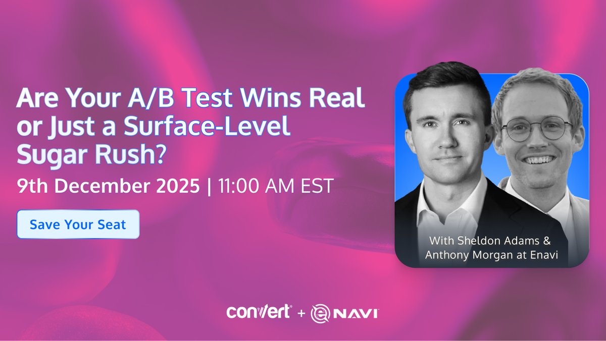 Convert's tweet image. Most “winning” Shopify tests quietly set your store up to lose.

You celebrate a statistically significant lift.

Slack fills with emojis.

Then 3 months later… revenue growth stalls, repeat purchase drops, attribution looks weird, and nobody links it back to that “win”.

The…